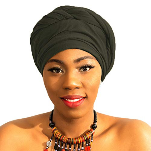 LMVERNA Womens Jersey hijab scarves cotton fashion long plain muslim head scarf wrap shawls Army