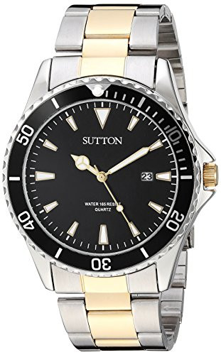 Sutton by Armitron Mens SU5013BKTT Date Function Two-Tone Bracelet Watch
