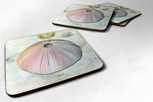 Carolines Treasures Anemone Foam Coasters Set of 4 3.5inch H x 3.5inch W Multicolor