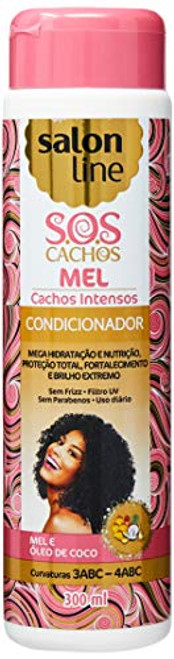 Linha Tratamento SOS Cachos Salon Line - Condicionador Mel Cachos Intensos 300 Ml - Salon Line Treatment SOS Curls Collection - Intense Curls Honey Conditioner 10.14 Fl Oz