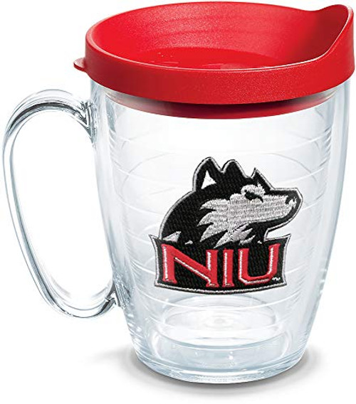 Tervis Northern Illinois Huskies Logo Tumbler with Emblem and Red Lid 16oz Mug Clear