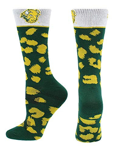 TCK North Dakota State Bison Womens Savage Socks GreenYellow Medium