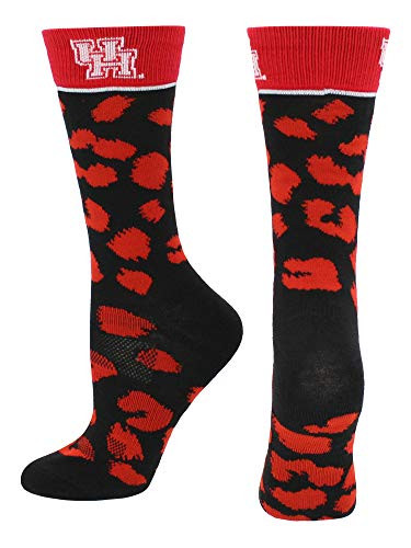 TCK Houston Cougars Womens Savage Socks RedBlack Medium