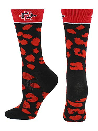 TCK San Diego State Aztecs Womens Savage Socks ScarletBlack Medium