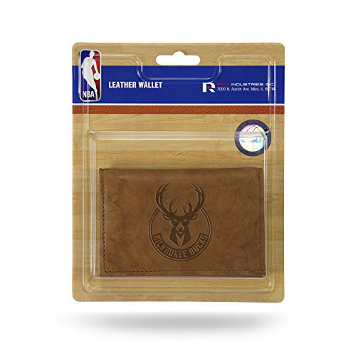 NBA Rico Industries Leather Trifold Wallet with Man Made Interior Milwaukee Bucks