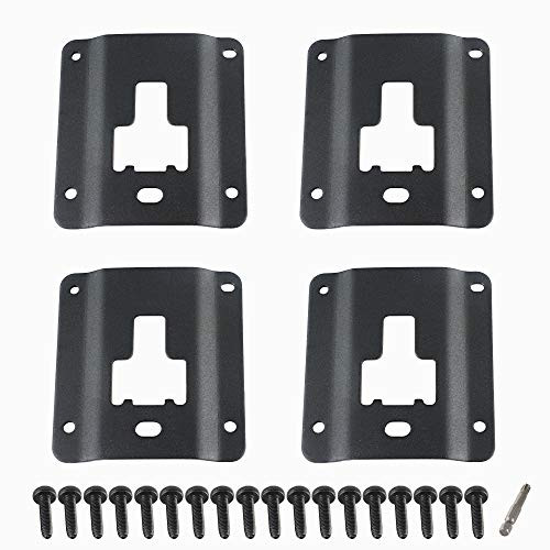 4 pcs Truck Bed Cargo Tie Down Brackets Plates for 2015-2020 F150 F250 F350 Replacement of FL3Z-9928408-AB Bed Load Hook Reinforcement Panel Standard Bed Interface Plate with 18 Anti-Theft Screws