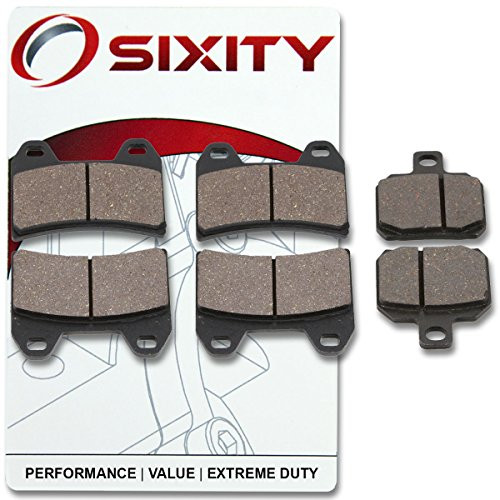 Sixity Front Rear Organic Brake Pads 2007-2009 for Ducati Multistrada 1100 S Set Full Kit Complete
