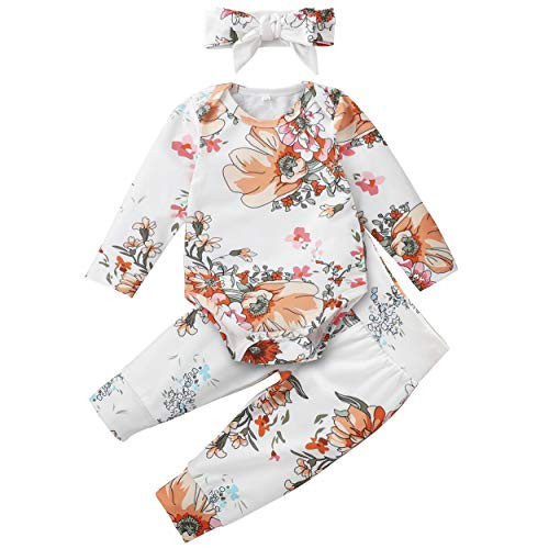 Newborn Onesie Baby Boys Girl Clothes Cotton Infant Long Sleeve Baby Girl Romper Bodysuit One-Piece Jumpsuit Outfit Flower-H 700-3