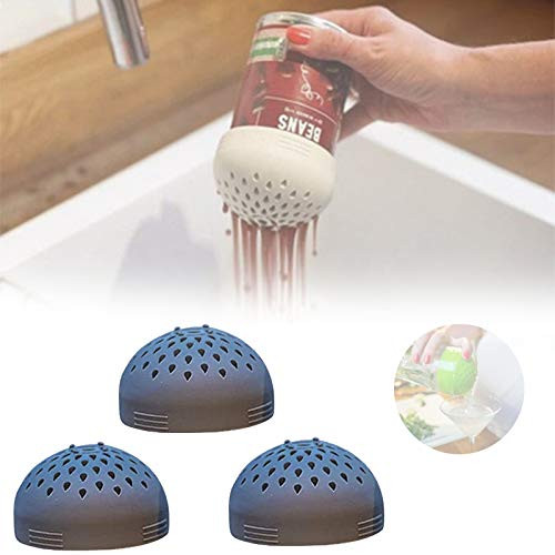 Micro Kitchen Colander Portable Multi-use Mini Silicone Colander Quick Draining Mini Can Drainer Strainer for Drain Chickpeas Kidney Beans and Tinned Fruit Dishwasher Safe 3grey