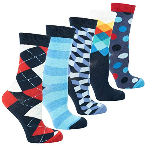 Socks n Socks Womens Girls 5pk Novelty Funny Crazy Cute Fun Crew Socks Gift Box Socks n Socks Womens Girls 5pk Novelty Funny Crazy Cute Fun Crew Socks Gift Box