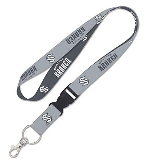 WinCraft NHL Seattle Kraken Charcoal 1 Width Lanyard wDetachable Buckle 16 Inch Opening WinCraft NHL Seattle Kraken Charcoal 1 Width Lanyard wDetachable Buckle 16 Inch Opening