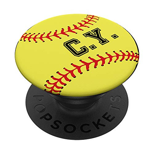 Softball Player Initial C Y Letter Monogram Name C.Y. Gift PopSockets Grip and Stand for Phones and Tablets