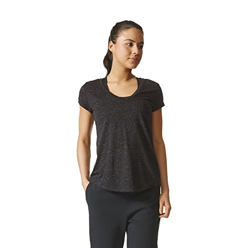 adidas Womens Athletics Graphic V-Neck Tee Black Small