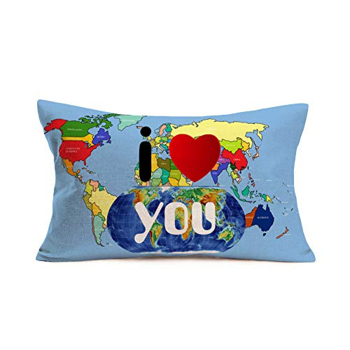 Doitely I Love You Sweet Words Waist Lumbar Throw Pillow Case Cotton Linen Happy Valentines Day Cushion Cover Earth World Map Pillow Case Cover Home Chair Couch Decor Rectangular 12x20 inches VD35 Doitely I Love You Sweet Words Waist Lumbar Throw Pillow Case Cotton Linen Happy Valentines Day Cushion Cover Earth World Map Pillow Case Cover Home Chair Couch Decor Rectangular 12x20 inches VD35