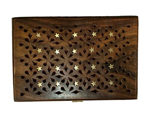 Khandekar (with device of K) Wooden Handmade Inlay Design Jewelry Box, Vintage Box, Wedding Gift Box, Jewelry Trinket Box, Keepsake Storage, Jewelry Organizer Box, 6 X 4 Inch