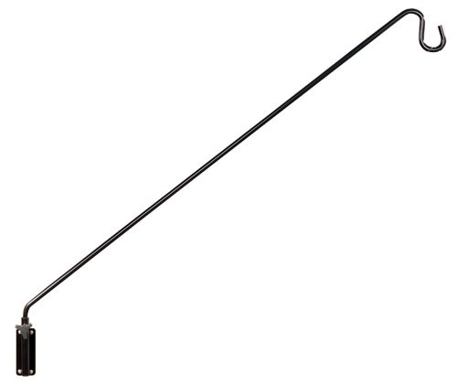 Green Esteem Stokes Select Bird Feeder Pole 36-Inch Reach Wall Mounted Black Metal