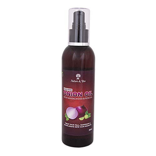 Nature  and  You Food Onion Hair Oil Nourishing Hair Fall Treatment With Real Onion Extract Intensive Hair Fall Dandruff Treatment 200 ml