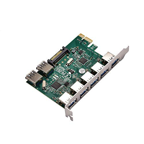 KBR 7 Port CI-E to USB 3.0 PCI Express Card Superspeed USB 3.0 Card with 15-Pin SATA Power Connector for Desktop with Speed Up to 5Gbps for Windows 108.187XP KBR 7 Port CI-E to USB 3.0 PCI Express Card Superspeed USB 3.0 Card with 15-Pin SATA Power Connector for Desktop with Speed Up to 5Gbps for Windows 108.187XP
