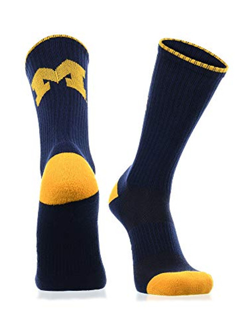 TCK Michigan Wolverines Socks Campus Legend Crew BlueMaize Large TCK Michigan Wolverines Socks Campus Legend Crew BlueMaize Large