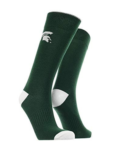 TCK Michigan State Spartans Dress Socks Deans List GreenWhite Large