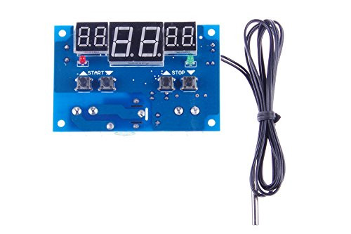 KNACRO Digital Thermostat DC 24V -9~99x2103 Temperature Controller Board Electronic Temperature Temp Control Module Switch with 10A One-Channel Relay and Waterproof Sensor Probe