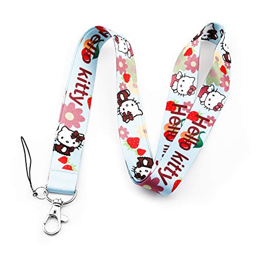 Hello Kitty Cartoon Print Lanyard Key Chain ID Badge Holder Clip LY-Kitty C
