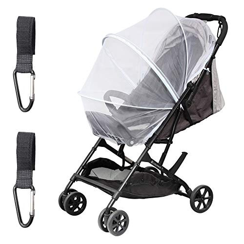Joyooss Mosquito Net for Stroller Bug Net Large Size Mosquito Netting with Baby Stroller Hooks - White
