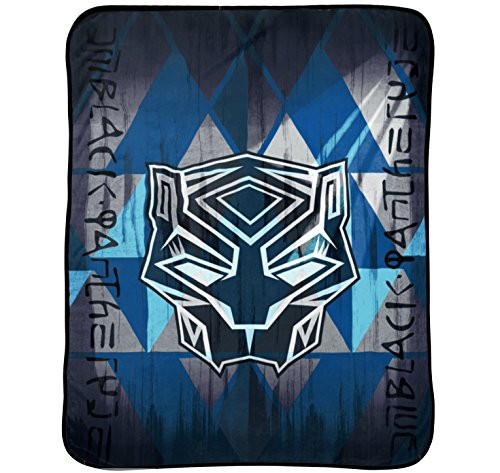 Jay Franco Marvel Black Panther Blue Tribe Plush Throw
