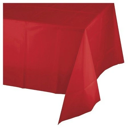 Mountclear 6-Pack Disposable Plastic Tablecloths 54" x 108" Rectangle Table Cover (red)
