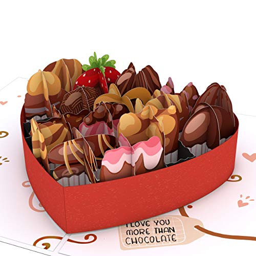 Lovepop Love You More Than Chocolate Pop Up Card - 3D Cards Valentines Day Cards Card for Wife Anniversary Card Romance Card Valentines Day Pop Up Card