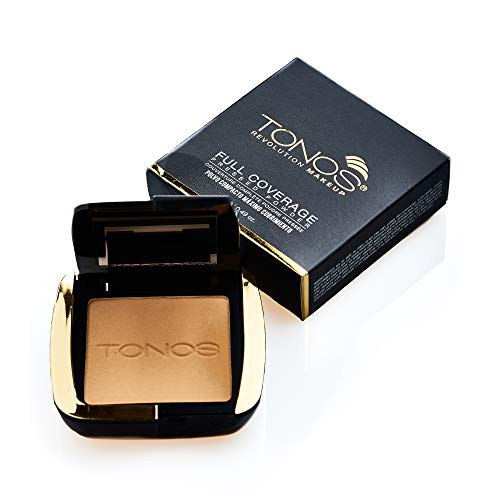 TONOS Full Coverage Pressed Powder compact for setting makeup or as foundation. Natural Lightweight Long Lasting formula HD effect and matte finish. Sugar