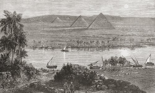 Posterazzi The Pyramids Of Giza East Bank Of The Nile In The 19Th Century. From The Land Of The Pharaohs Egypt And Sinai Published C.1880. Poster Print 20 x 12
