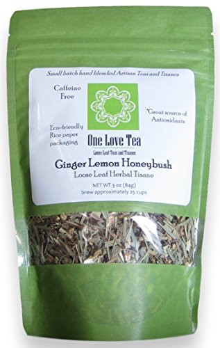 One Love Tea - Ginger Lemon Honeybush Tea - 3 Oz Loose Leaf Tea