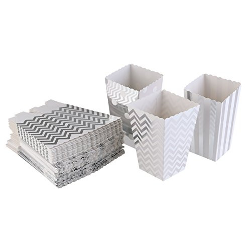 OULII Popcorn Boxes Scalloped Edge Popcorn Container Wedding Party Favors 50pcs