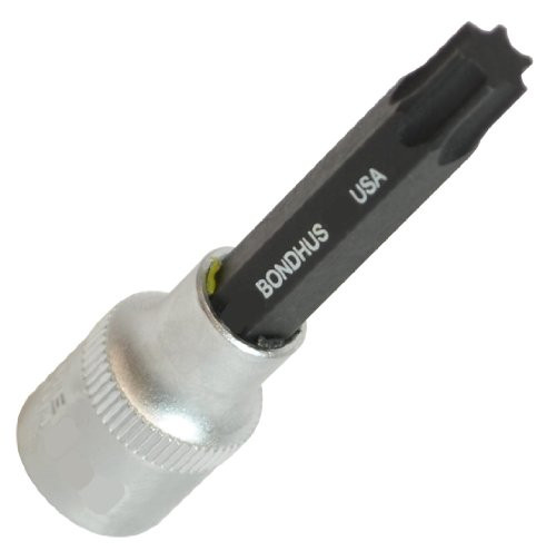 Bondhus 44008 T8 ProHold Torx Bit 2inch 3mm stock size w 14inch Dr Socket