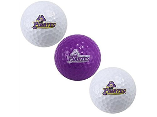 Team Golf NCAA East Carolina Pirates Regulation Size Golf Balls 3 Pack Full Color Durable Team Imprint