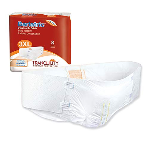 Tranquility Adult Diaper Bariatric Briefs 3XL-LargeXL plus Pack of 8 Tranquility Adult Diaper Bariatric Briefs 3XL-LargeXL plus Pack of 8