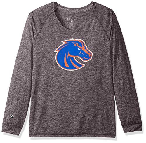 Ouray Sportswear NCAA Boise State Broncos Electrify 2.0 V-Neck Long Sleeve Tee Graphite Heather Medium