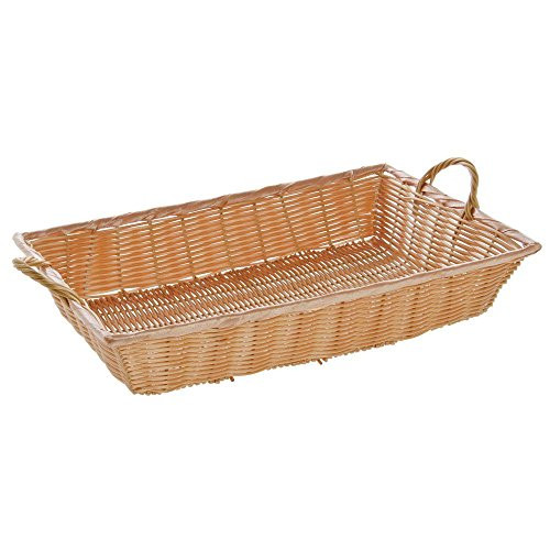 Natural Color Wicker Basket RectangularWith Handles - 18inchL x 12inchW x 3 12inchH