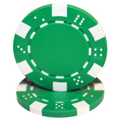 Brybelly 50 Green Clay Composite Striped Dice 11.5 Gram Poker Chips