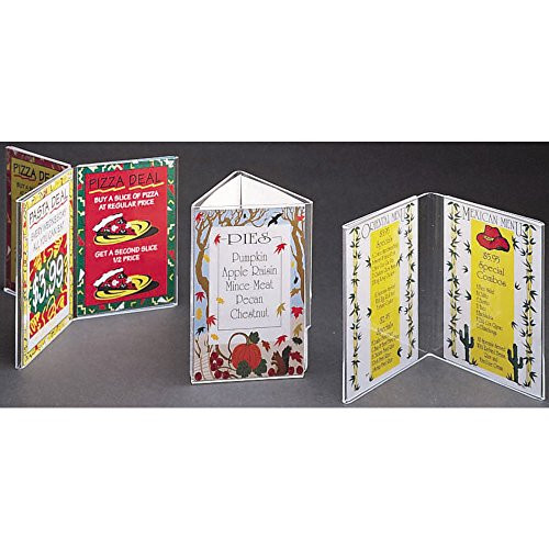 Three-Sided Tabletop Sign Holder Clear Plastic - 4inchL x 6inchH