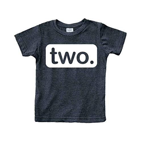 2nd Birthday Shirt boy 2 Year Old Toddler Kids Outfit Second Two t-Shirt Party Charcoal Black 2 Years
