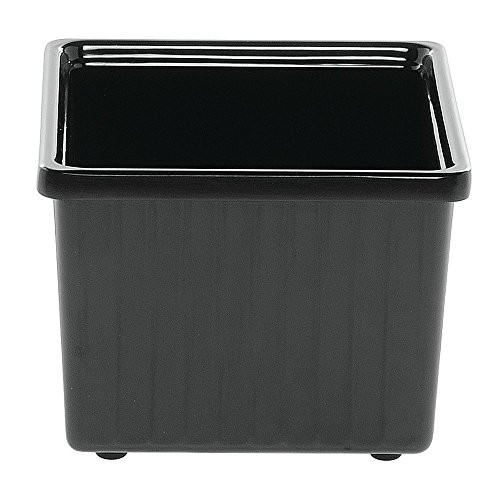 Garnish Bowl Square Black Melamine- 6inchL x 6inchW x 4 34inchH
