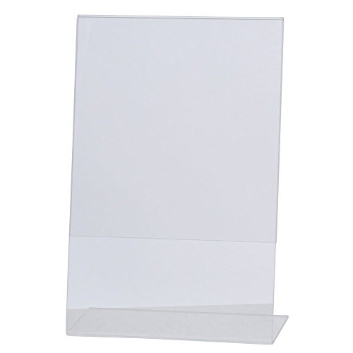 HUBERT Acrylic Sign Holder with Slant Back Vertical - 5 12inchL x 8 12inchH HUBERT Acrylic Sign Holder with Slant Back Vertical - 5 12inchL x 8 12inchH