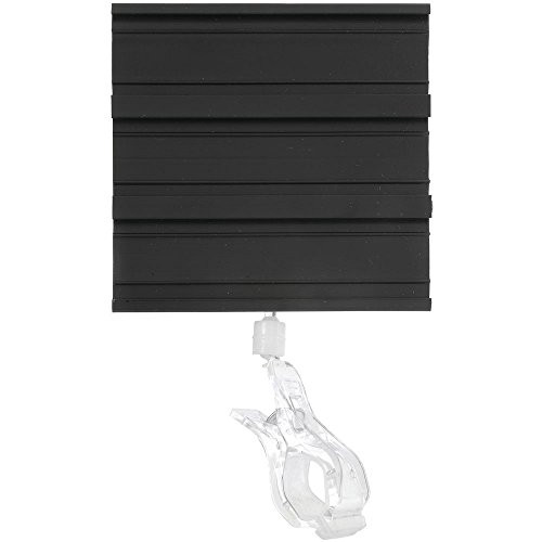 3 Channel Price Tag with Clear Spring Clip Black Plastic - 4inchL x 3 34inchH