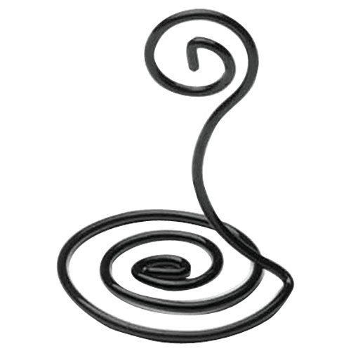 HUBERT Black Metal Countertop Sign Holder Spiral Base - 3inchH