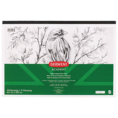 Derwent Academy Sketch Paper Pad 50 Sheets 18inch x 12inch Mediumweight 54974