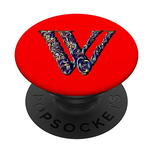 W Initial Monogram Letter PopSockets Grip and Stand for Phones and Tablets
