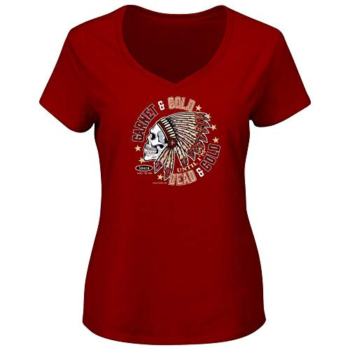 Florida State Football Fans. Garnet and Gold Till Im Dead and Cold Garnet Ladies Shirt Sm-2x V-Neck Large