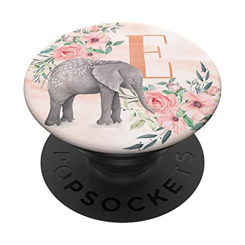 Elephant Rose Watercolor Monogram Name Initial Letter E PopSockets PopGrip Swappable Grip for Phones and Tablets Elephant Rose Watercolor Monogram Name Initial Letter E PopSockets PopGrip Swappable Grip for Phones and Tablets